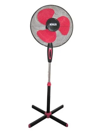 Вентилатор 16" Muhler FM-5071 стоящ черно+червено image 2